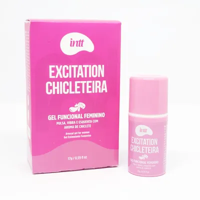 Excitante Feminino Excitation Chicleteira Para o Canal Vaginal Vibra, Pulsa e Esquenta Sabor Chiclete - Intt 17g