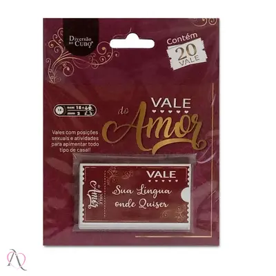 Jogo para Casal Vale do Amor Diversão ao Cubo com 20 Vales