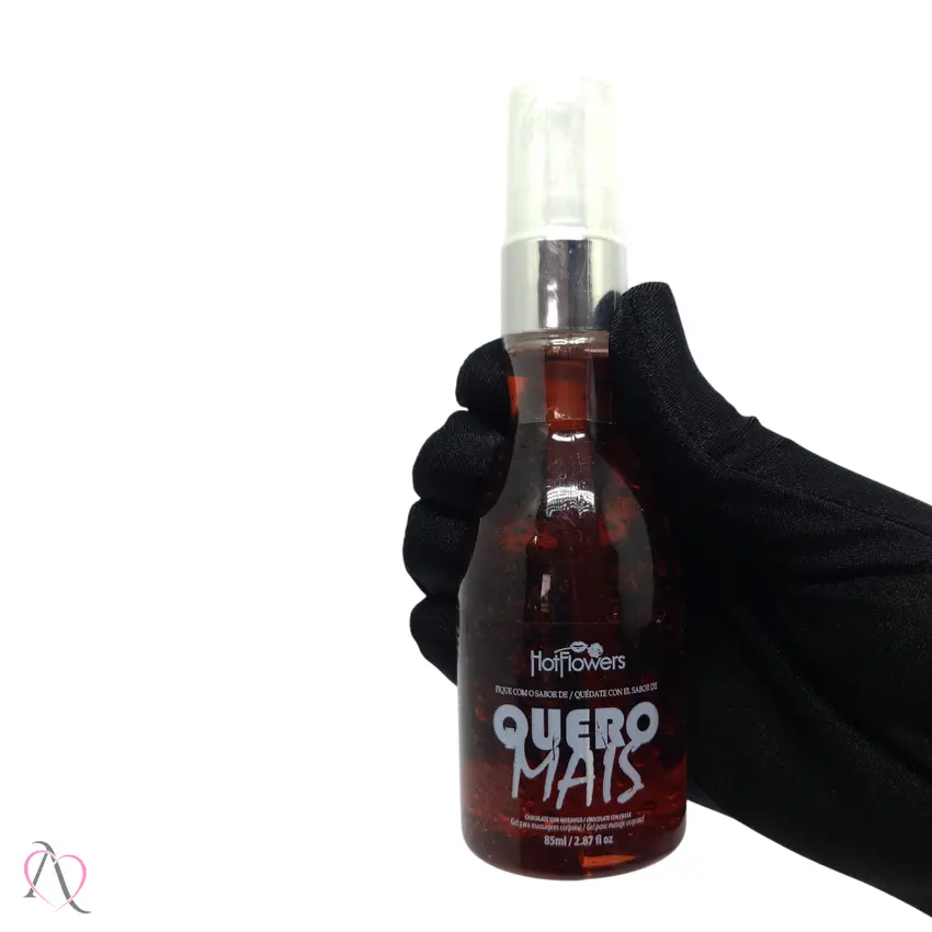 Gel Beijável para Sexo Oral Quero Mais Sabor Chocolate c/ Morango HotFlowers 85ml