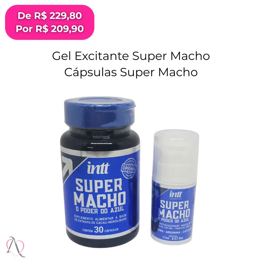 Kit Masculino Super Macho  Potência e Desejo Ideal para quem busca melhorar o desempenho sexual.