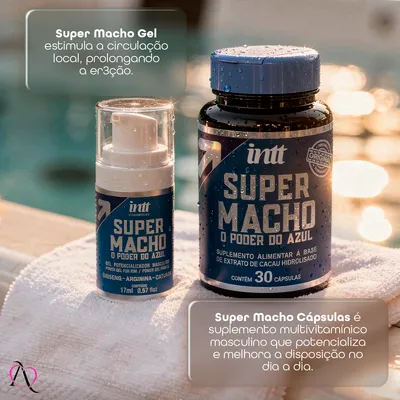 Kit Super Macho Disposição e Desempenho - 1 Capsulas Super Macho e 1 Gel Estimulante Super Macho