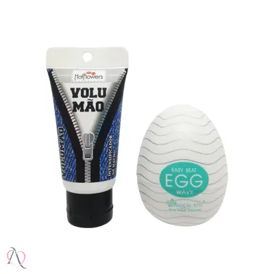 Kit Homem Volumão Contém Dois Produtos para Ele Volumão e Masturbador Egg.