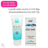 Kit Porta Dos Fundos Contém Um Lubrificante Neutro K-Intt 50g e Um Cliv Intt Anal 17g - imagem 1