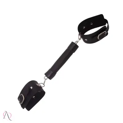 Algema Bracelete Preto Com Separador 15cm Dominatrixxx