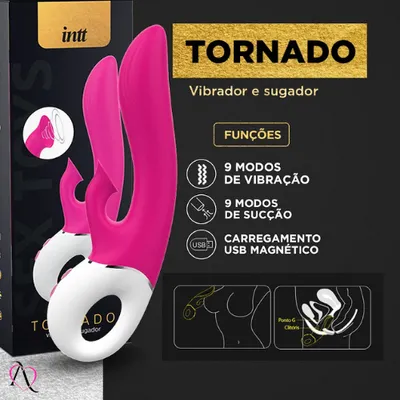 Vibrador e Sugador de Clitóris Tornado Intt 9 Modos de Vibração e Sucção