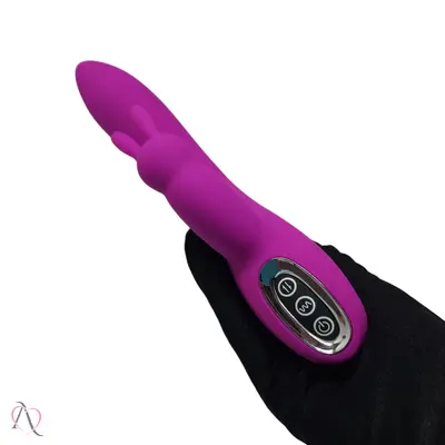 Vibrador Oley Dupla Penetração Vaginal e Anal e Estimulo Ponto G e Clitóris 7 modos de vibração