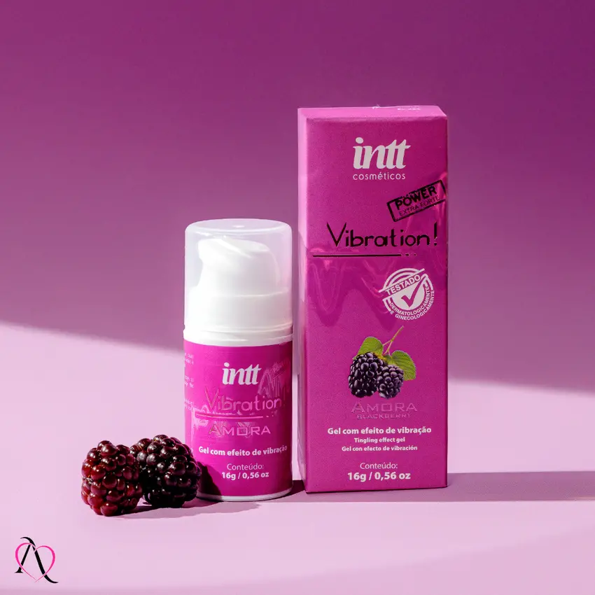 Vibration Vibrador Líquido Beijável Sabor Amora Power Intt 17 ml
