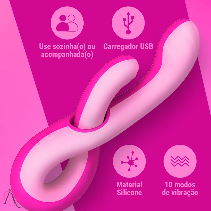 Vibrador Penetrável Medusa Flexível 2 em 1 Com Dupla Estimulação Intt