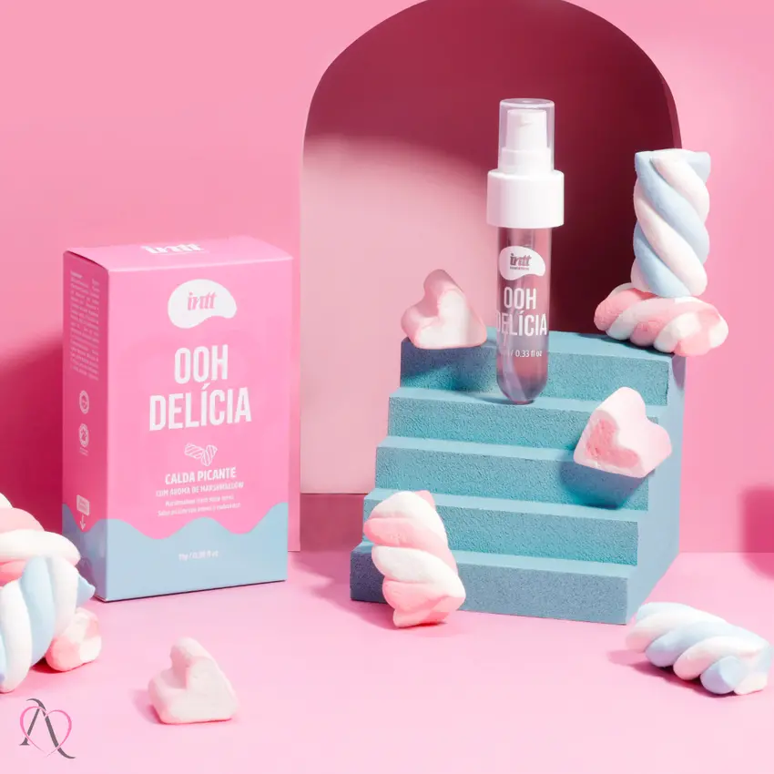 Gel Beijável para Sexo Oral Ooh Delicia Calda Picante Sabor Marshmallow Intt 11g