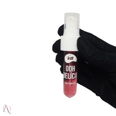 Gel Beijável para Sexo Oral Ooh Delicia Calda Picante Sabor Morango Azedinho Intt 11g