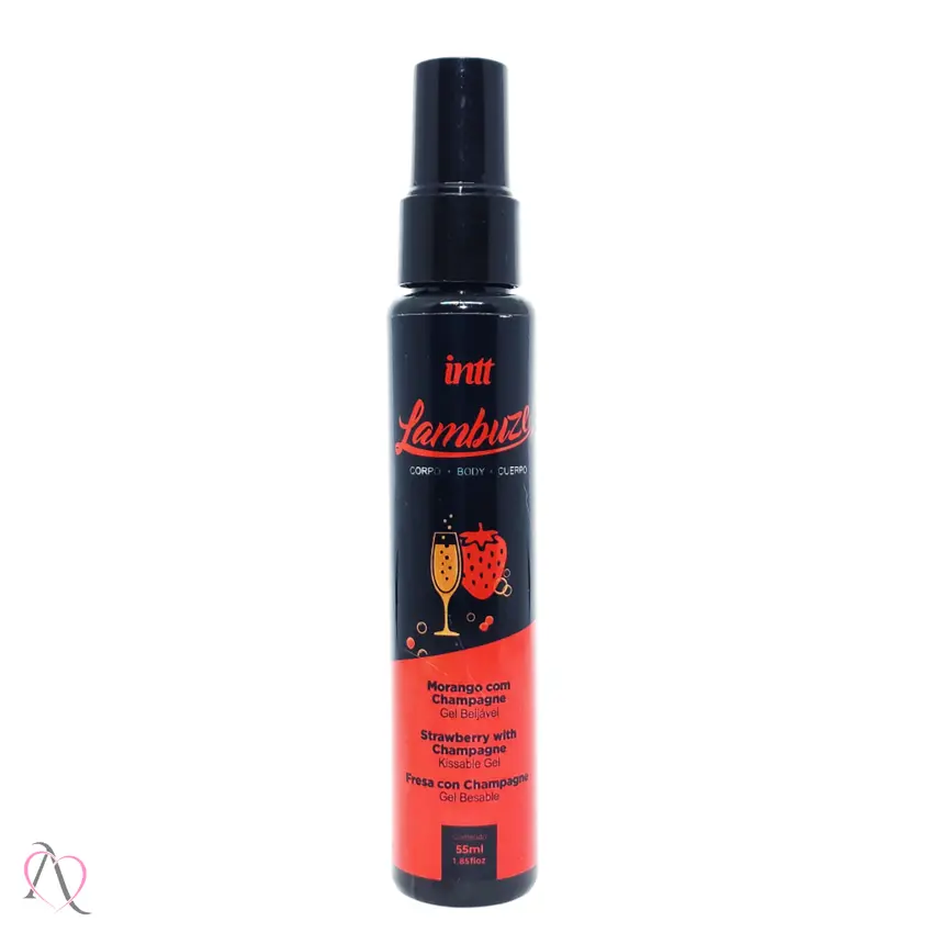 Gel Beijável Para Sexo Oral Lambuze Sabor Morango com Champagne Intt 55ml