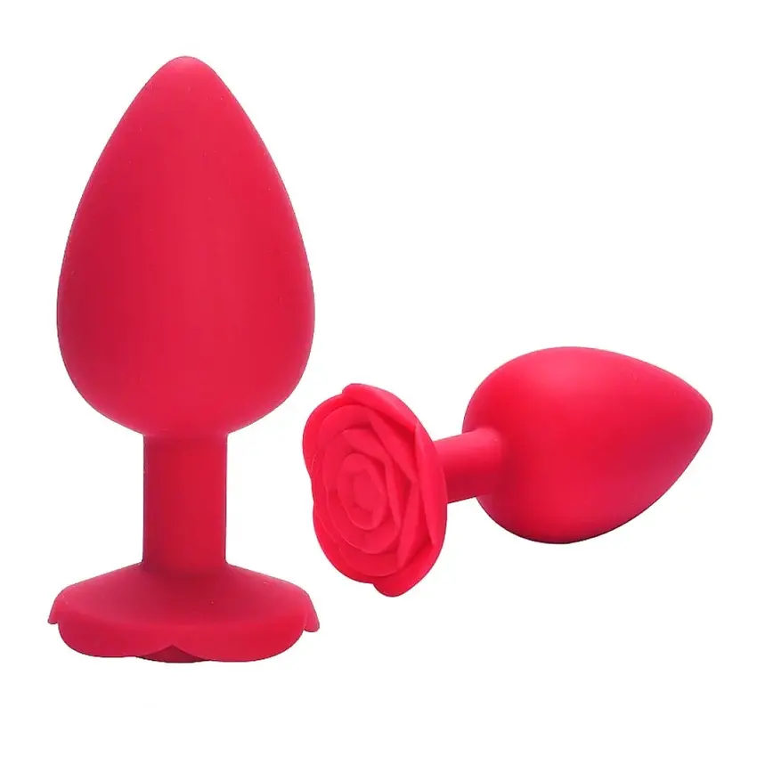 PLUG ANAL SILICONE EM FORMATO DE ROSA