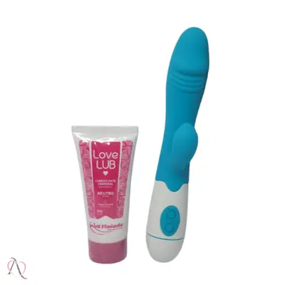 Kit Macetando com Vibrador Clitoriano e Lubrificante Neutro Love Lub