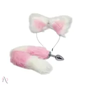 Kit Plug Anal Com Rabo De Raposa e Tiara De Orelhas Tamanho P - imagem 1