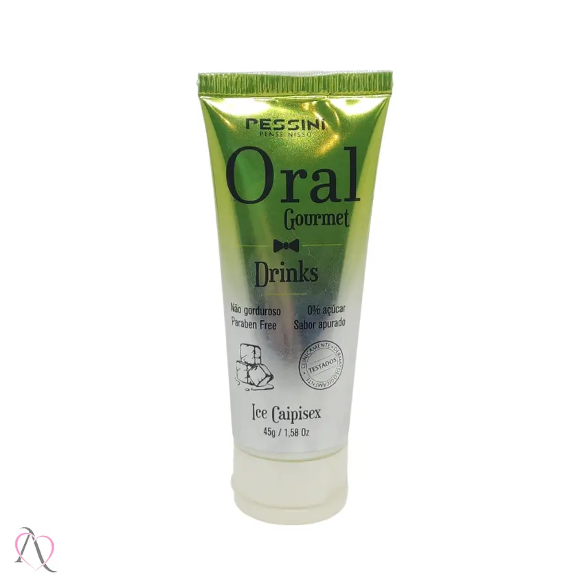 Gel Beijável para Sexo Oral Ice Caipisex Oral Gourmet Pessini 45g