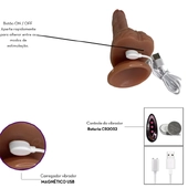 Vibrador De Pênis Realístico Com Controle Remoto 19,5x4,9cm - imagem 5