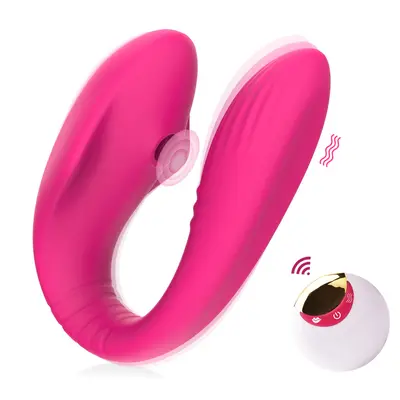 Vibrador de Casal e Estimulador de Clitóris com Controle Remoto Cor Pink