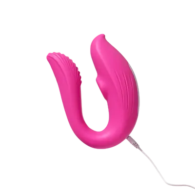Vibrador De Casal Com Estimulador de Clitóris e Controle Remoto Cor Rosa