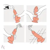 Prótese de Pênis que Ejacula 18,5x4,5cm e Lubrificante Beijável Semen Lub Morango 100ml - imagem 2