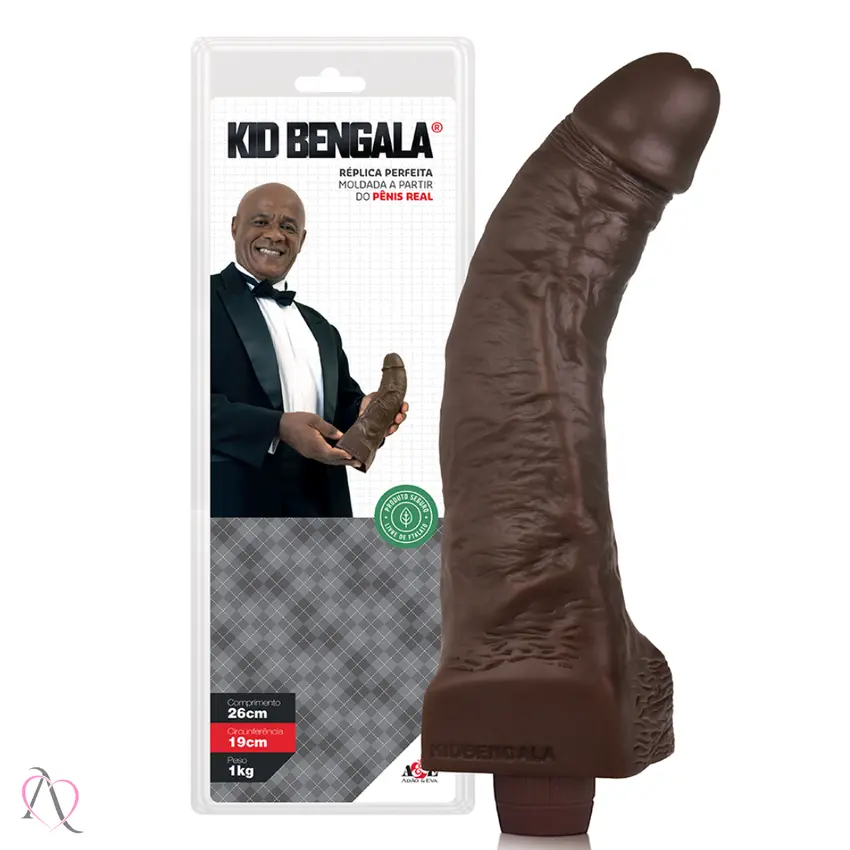 Vibrador De Pênis Realístico do Ator Pornô Kid Bengala 26x19cm