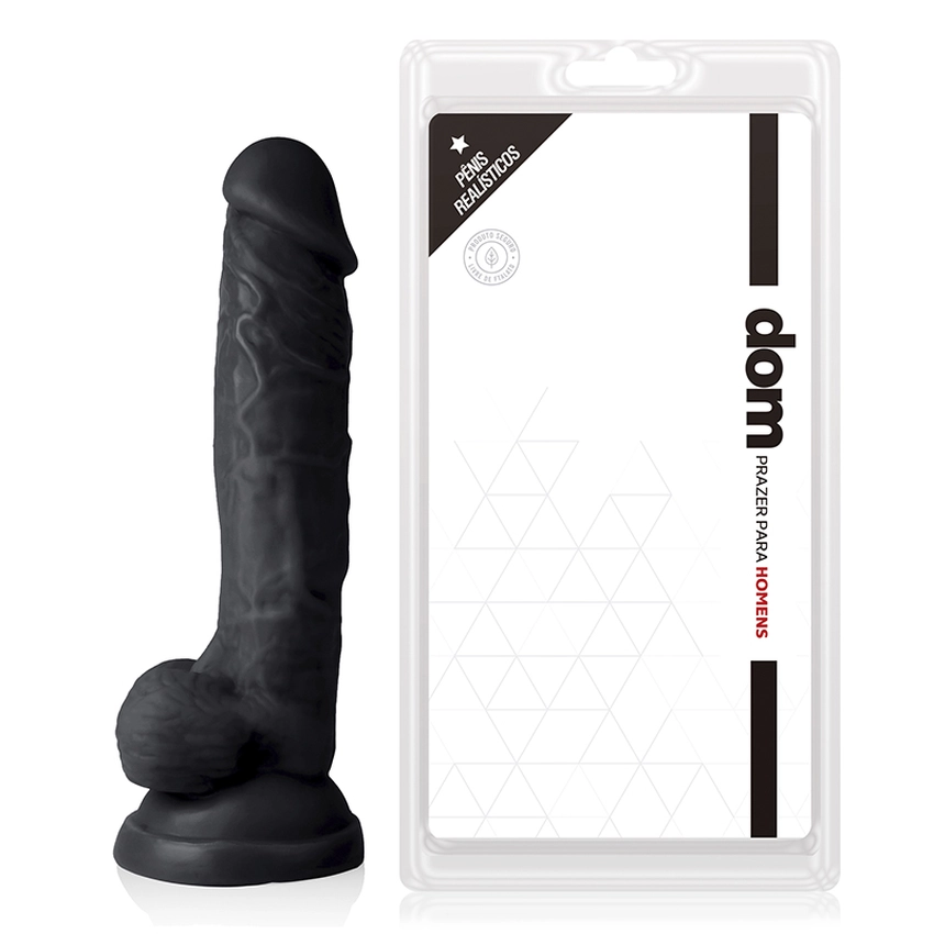 Prótese de Pênis com Escroto e Ventosa 19x4cm Dom