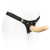 Prótese de Pênis Realístico com Cinto de Couro 18,5x4,5cm Strap-On - imagem 2