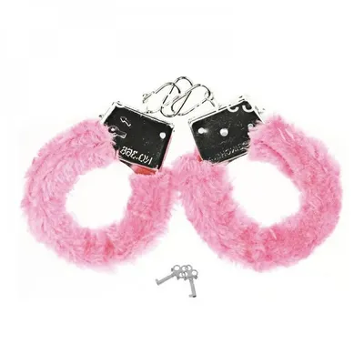 Algema De Metal Com Pelucia Rosa