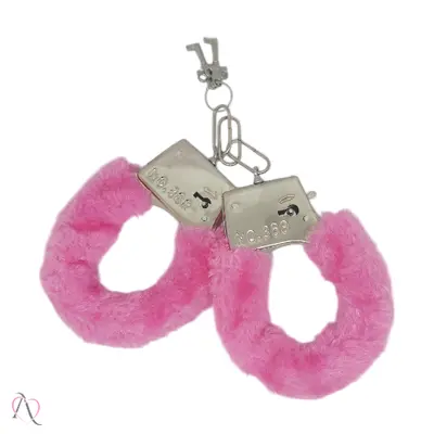 Algema De Metal Regulável Com Pelucia Rosa