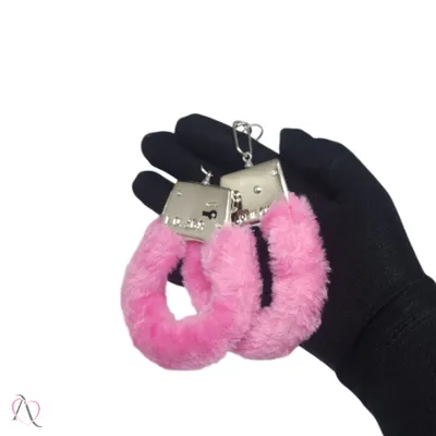 Algema De Metal Com Pelucia Rosa