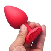 Plug Anal Grande Em Silicone Formato De Rosa - imagem 2