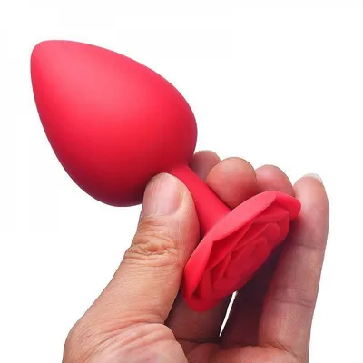 Plug Anal Grande Em Silicone Formato De Rosa 10x4,5cm