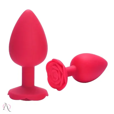 Plug Anal Grande Em Silicone Formato De Rosa 10x4,5cm