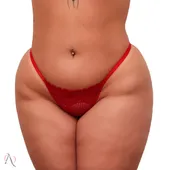 CALCINHA FIO DENTAL PLUS SIZE EM RENDA FRASE PERSONALIZADA - imagem 5