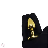 Plug Anal de Coração Dourado Tamanho Pequeno cor Roxo - imagem 3