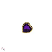 Plug Anal de Coração Dourado Tamanho Pequeno cor Roxo - imagem 4