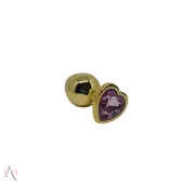 Plug Anal de Coração Dourado Tamanho Médio cor Rosa - imagem 2