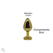 Plug Anal de Coração Dourado Tamanho Médio cor Rosa - imagem 4