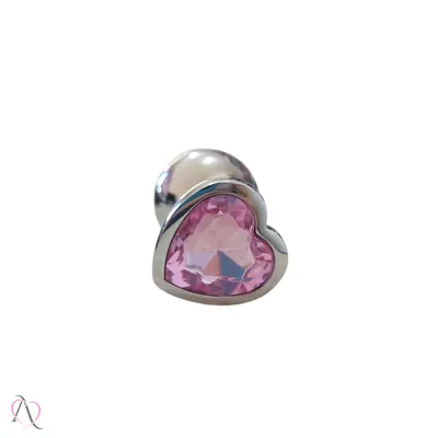Plug Anal M de Coração cor Rosa Tamanho M 8x3,4cm
