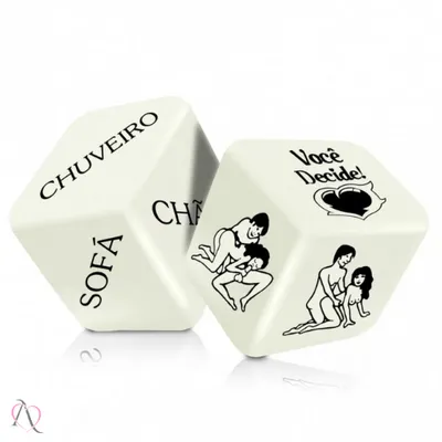 Jogo Erótico para Casal Dado do Prazer Brilha no Escuro Sexy Fantasy Com 2 Unidades
