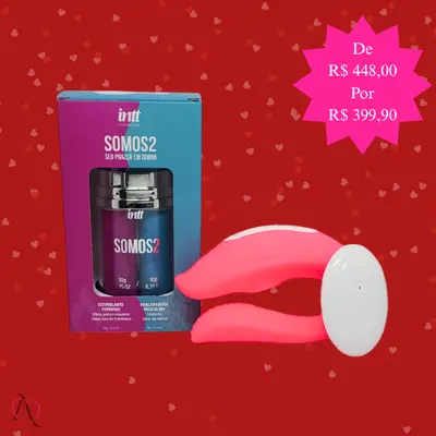 Kit Casal Dia Dos Namorados 1 Vibrador de Casal e 1 Somos2 Excitante e Prolongador