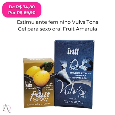 Kit Primeira Vez - 1 Excitante Feminino Vulv's Sabor Vinho e 1 Gel para Oral Fruit Amarula