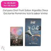 Kit Noite Maravilhosa - 1 Excitante Feminino Vulv's Sabor Vinho e 1 Gel para Oral Fruit Algodão Doce - imagem 1
