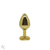 Plug Anal Tamanho Médio Coração Dourado cor Roxo - imagem 5