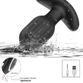 Plug Anal Vibrador com Rotação 360° Preto - imagem 5