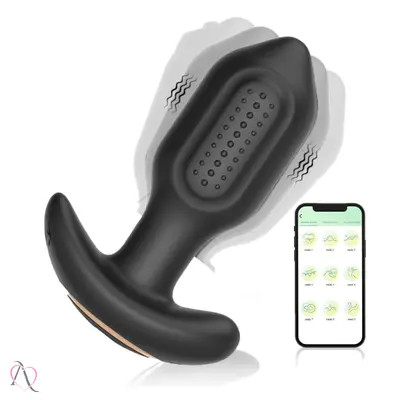 Plug Anal Vibrador com Rotação 360° Preto