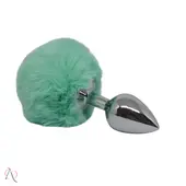 Plug Anal Tamanho Médio Com Pompom Verde - imagem 3