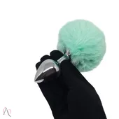 Plug Anal Tamanho Médio Com Pompom Verde - imagem 1