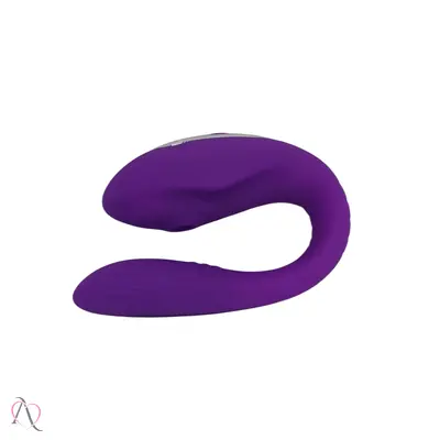 Vibrador de Casal com Estimulador de Clitóris e Controle Remoto cor Roxo