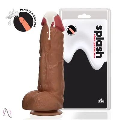 Prótese de Pênis que Ejacula com Ventosa Kong 19,5x5,5cm Cor Marrom