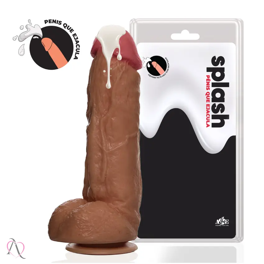 Prótese de Pênis que Ejacula com Ventosa Kong 19,5x5,5cm Cor Marrom